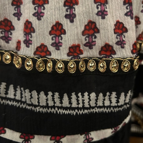 Free People Gardenia Tunic mixed print with metallic sequin trim - Picture 6 of 10